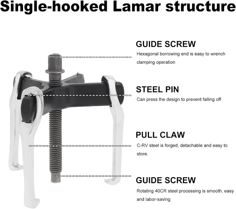 ChgImposs 4" 2 Jaw 3 Jaw Gear Puller, Adjustable Bearing Puller, Reversible Removal Tool for Internal External Pulling, Puller Tool for Removal of Pulleys Flywheels Bearings Gears - Image 5